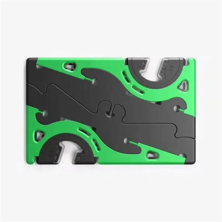 Black plastic card type mobile phone holder with lazy bracket on desktop