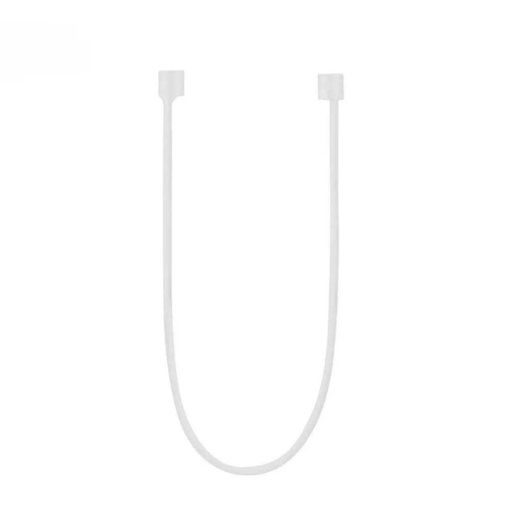Colour options for a silicone shockproof AirPods case with an antiloss rope attached.