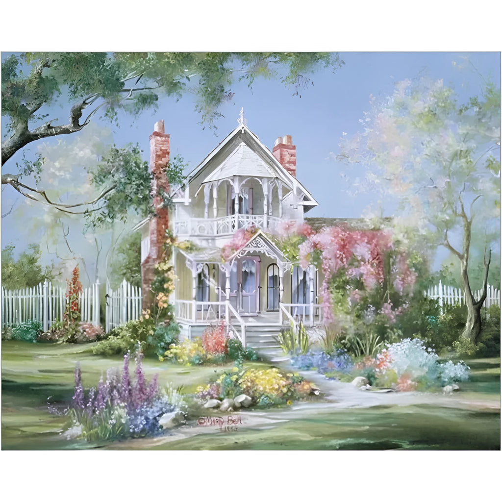 Meteor Garden digital oil painting half hand-painted Baroque landscape on linen 40x50cm