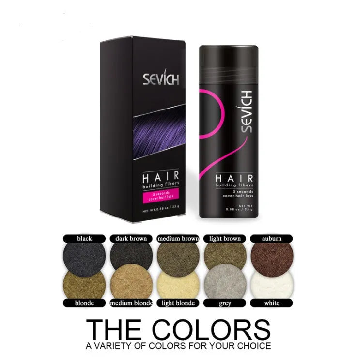 25g jar of keratin hair building fibers in dark brown shade for concealing thinning hair