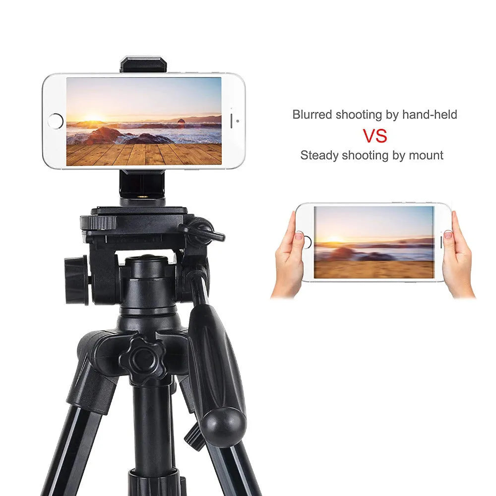 Black plastic single phone holder with rotating clamp on a desk