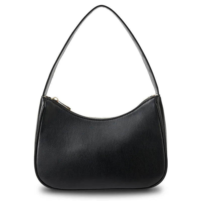 Retro-style waterproof PU leather shoulder bag in apricot colour