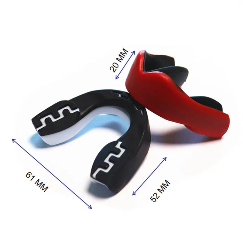 Adult boxing mouthguard with printed tooth design for Sanda and Taekwondo in three colour variations