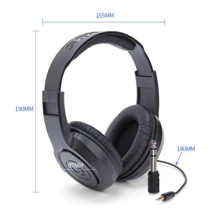 Fully enclosed headworn monitoring earphones in black industrial style, one pair