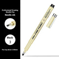 Black waterproof sketch pen with syringe cartoon design for art and writing