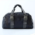 Nylon yoga and gym bag shown in available colours, next to a yoga mat, demonstrating its size for fitness equipment.