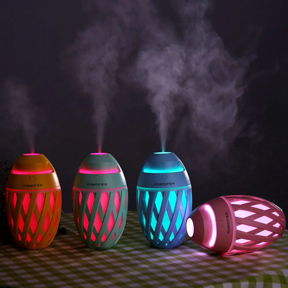 Football humidifier 90 x 90 x 150mm in blue, green, pink, and yellow, made from ABS, PP, and silicone