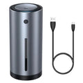 Black aluminum car diffuser humidifier with USB connection removing 99.98% of dust and pollen