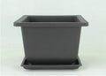 Dark brown antique-style plastic flowerpot in rectangle and square sizes for home gardening