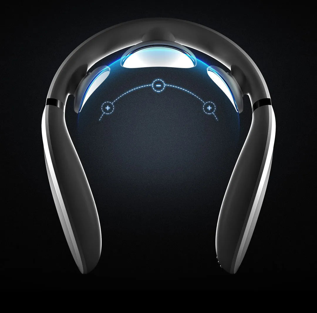 Jeeback G2 white cervical massager, 140mm x 85mm x 148mm, TENS pulse neck and back device with remote control.