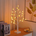 60cm tall LED mushroom tree lamp with 24 warm white flowers on Birch-style branches