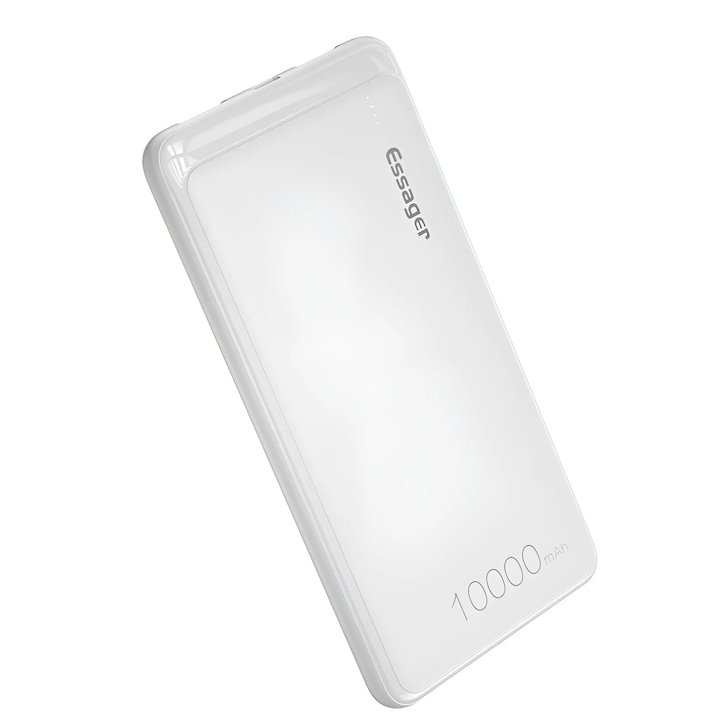 Essager Small Jane black 10000mAh portable power bank with dual USB ports and LED indicators