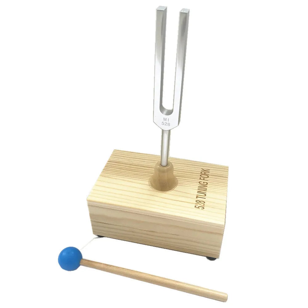 Aluminium alloy 432 Hz tuning fork with integrated speaker device for sound therapy
