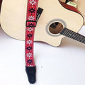 Adjustable embroidered guitar strap with thick webbing, 5cm width, 135-150cm length, six style options