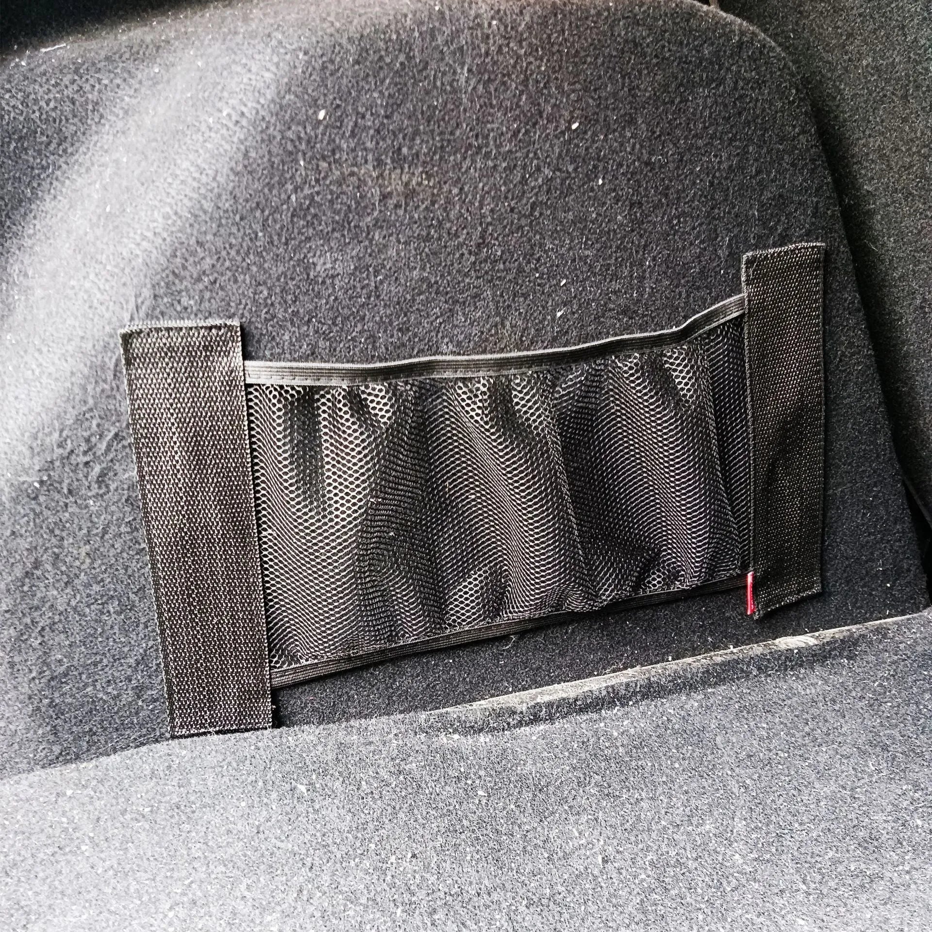 Polyester elastic storage net for car boot organisation in two size options