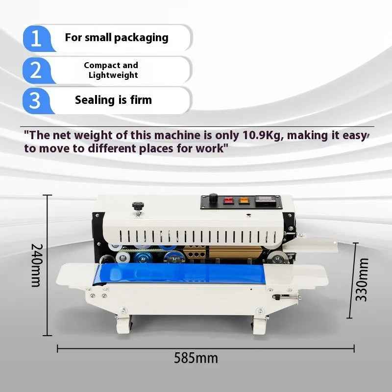 Mini handheld steel sealing machine with date printing function for plastic bag packaging