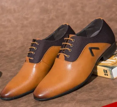 Men's black Oxford shoe with artificial PU upper and rubber sole, business casual style
