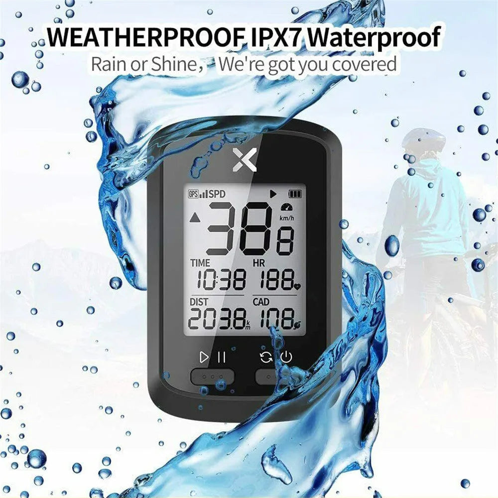Black plastic waterproof bicycle stopwatch for cycling timing and training