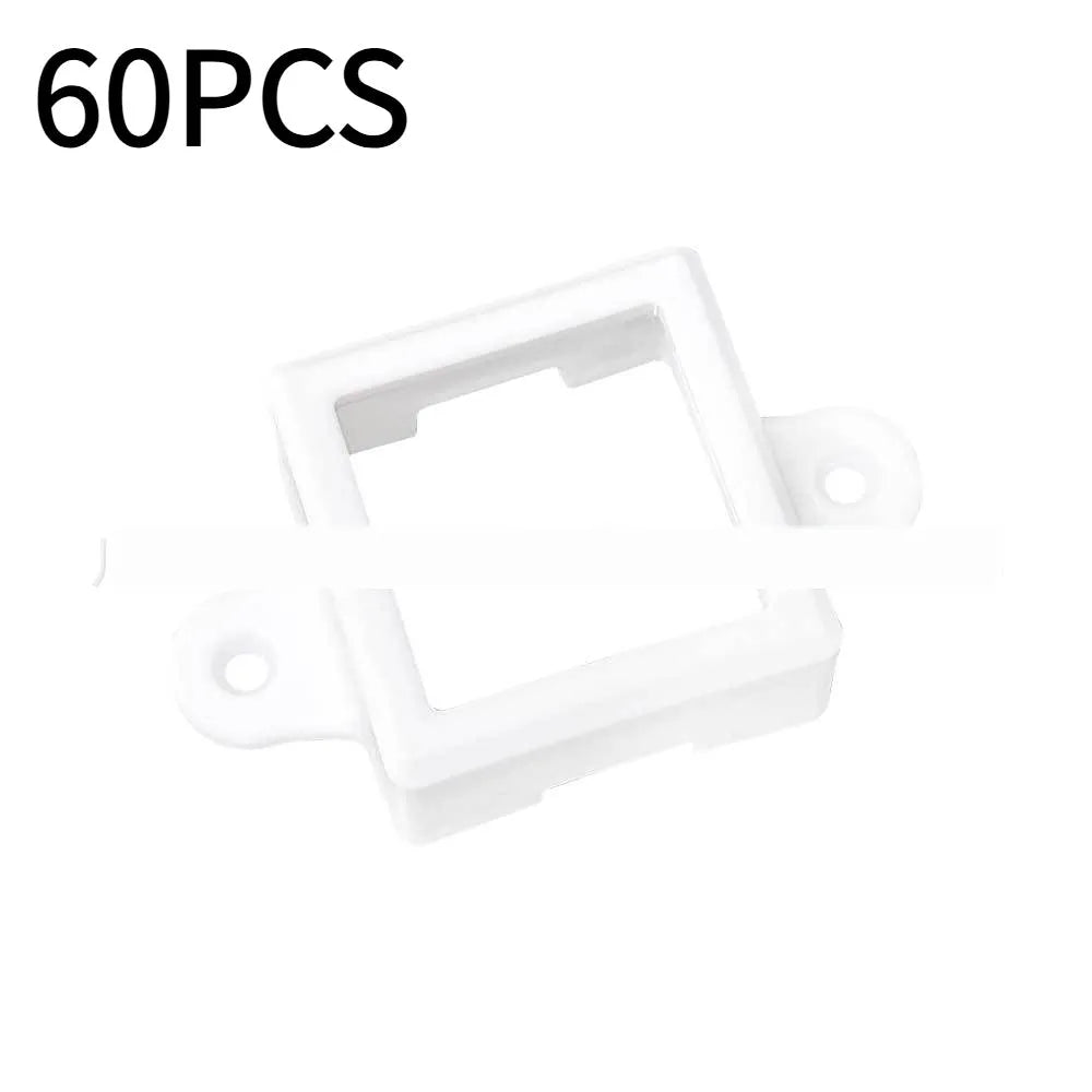 White plastic protective lampshade for LED light brackets, shown next to a ruler indicating 1.7cm by 6cm dimensions.