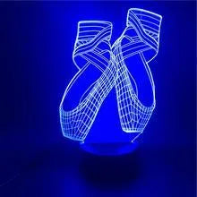 3D ballet silhouette LED night light with remote control showing seven colour options