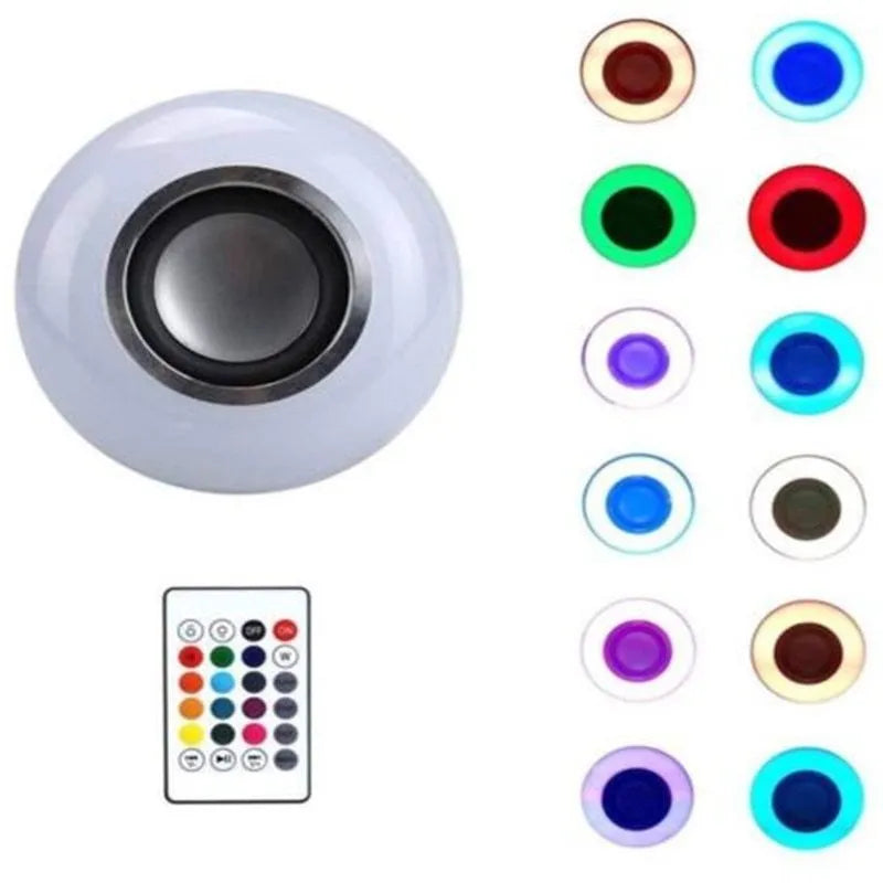 White Bluetooth LED bubble lamp bulb with E27 base and remote control