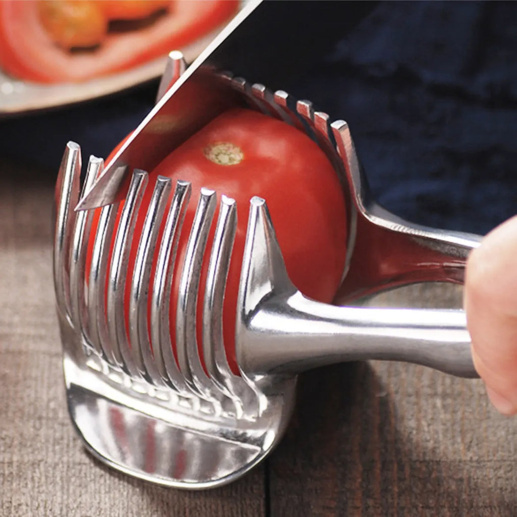 Silver plastic lemon slicer kitchen tool, 140g, for fruit and vegetable slices and cake cutting