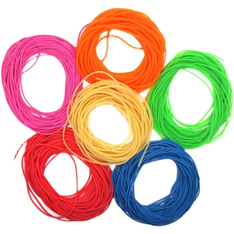 Solid fluorescent latex slingshot rubber band 2mm to 8mm thick round leather high resilience projectile toy fishing slingshot