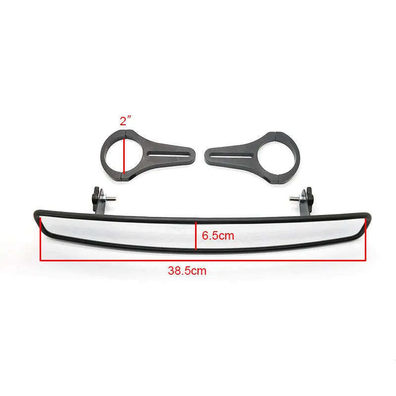 Off-road wide-angle rearview mirror for Polaris RZR roll cage, black finish