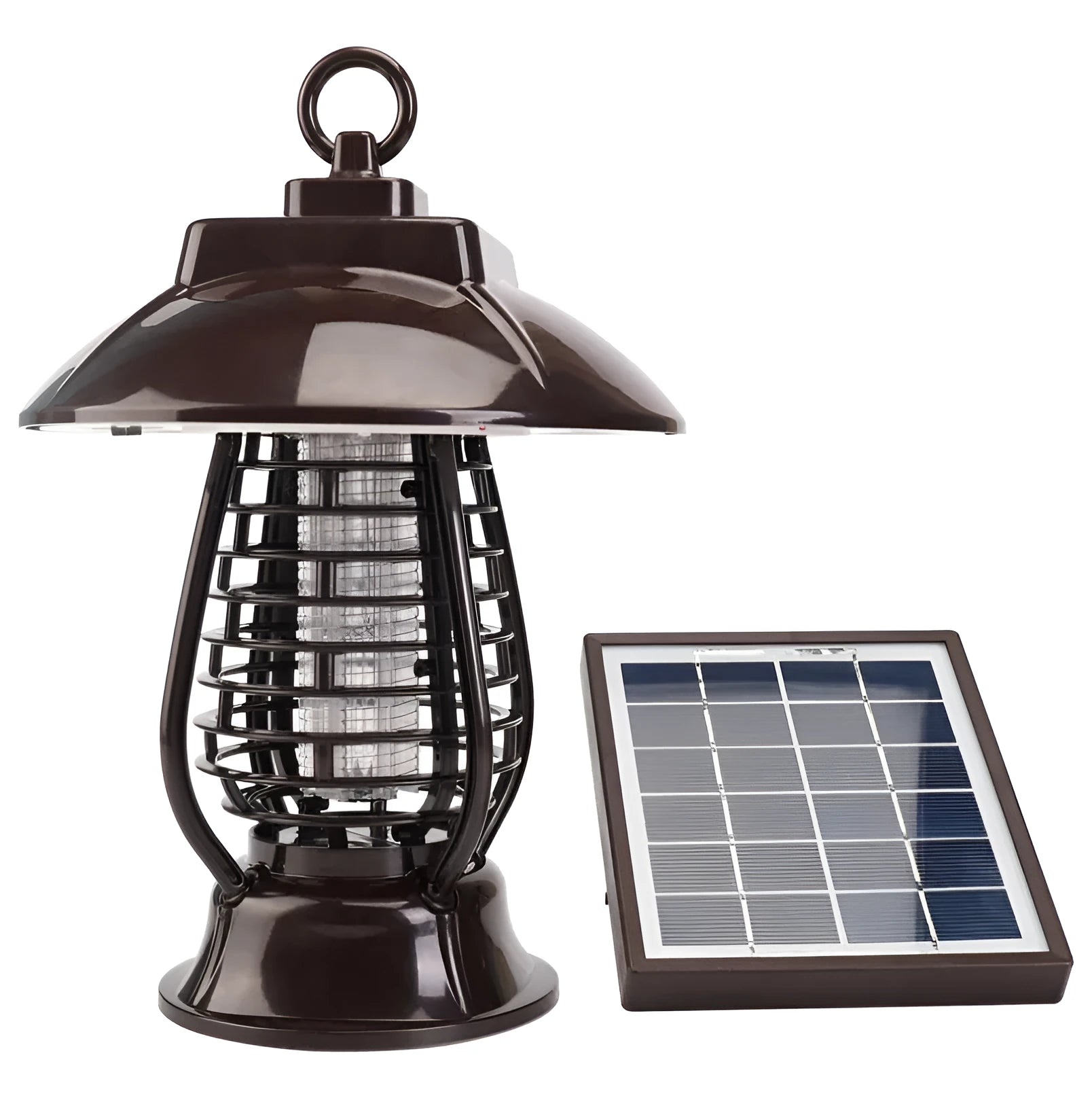 White solar mosquito lamp with solar panel and LED beads for garden outdoor insect control