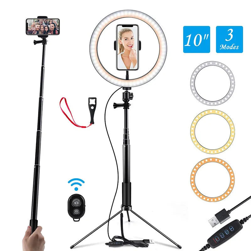 Black aluminium selfie stick tripod collapsed to 45cm height compatible with Apple iPhones