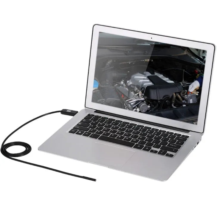 OWSOO USB endoscope with 5m cable, 7mm camera, magnet, hook, and side mirror tools