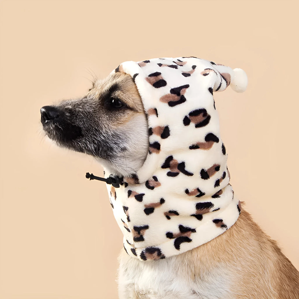 Bear-themed rabbit ear pet headgear in cloth material showing colour options