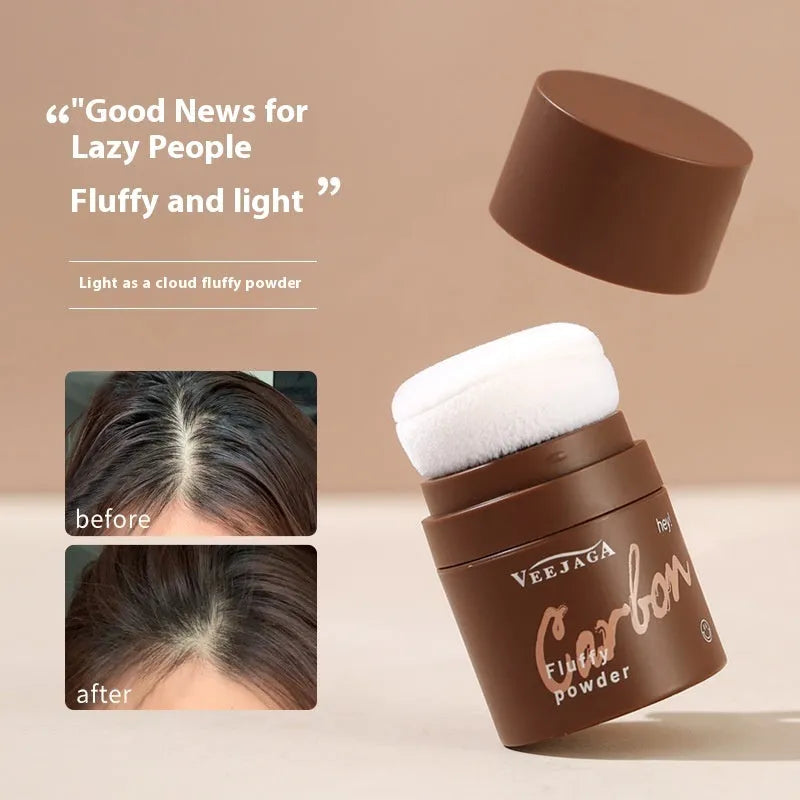 Oil control booster powder for hair and face in four shade variants including brown and dark brown