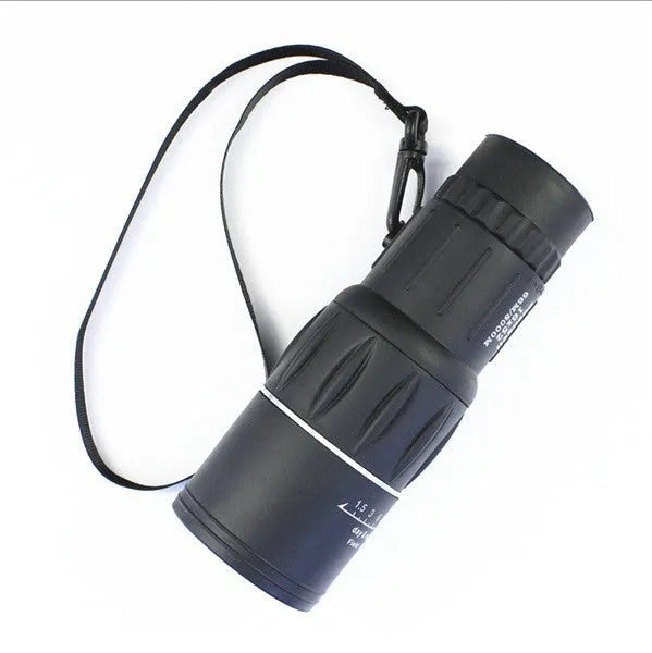 Black 16x52 high-power monocular with roof prism system, shown at 145mm length.