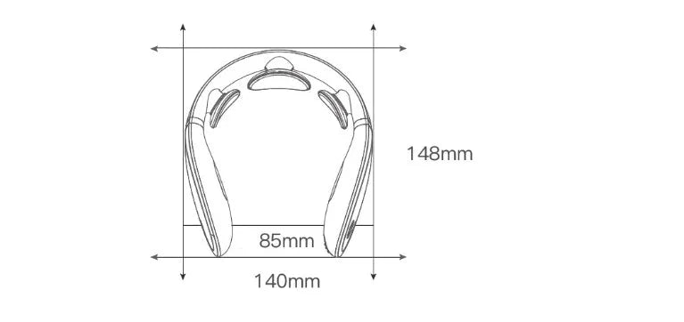 Jeeback G2 white cervical massager, 140mm x 85mm x 148mm, TENS pulse neck and back device with remote control.