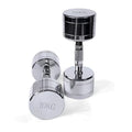Silver pure steel dumbbell with electroplated finish and ergonomic handle