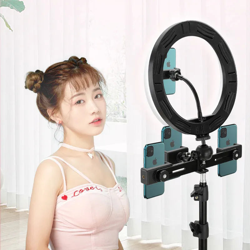 10-inch smartphone ring light with metal bracket for selfies and mobile video