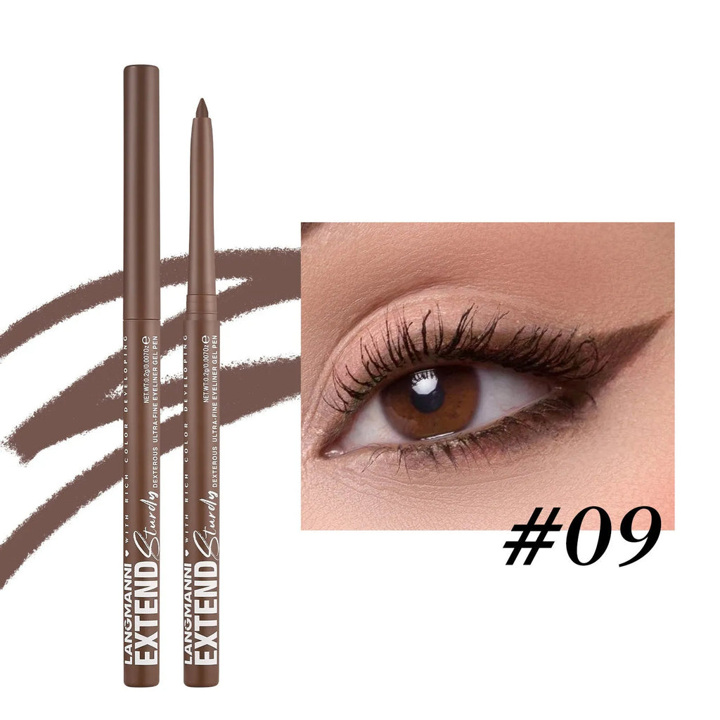 12 colourful gel glitter eyeliner pencils in vibrant shades with waterproof formula