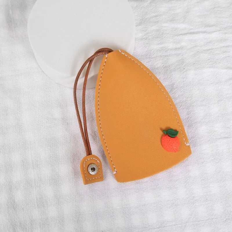 Cartoon design pull-out key case for car keys made from PU leather with pull-out tab