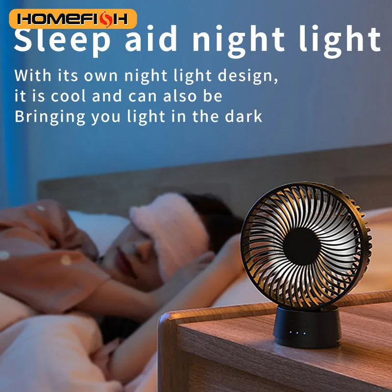 HOMEFISH F2 automatic shake head fan with LED light and removable bracket mounted on a pram