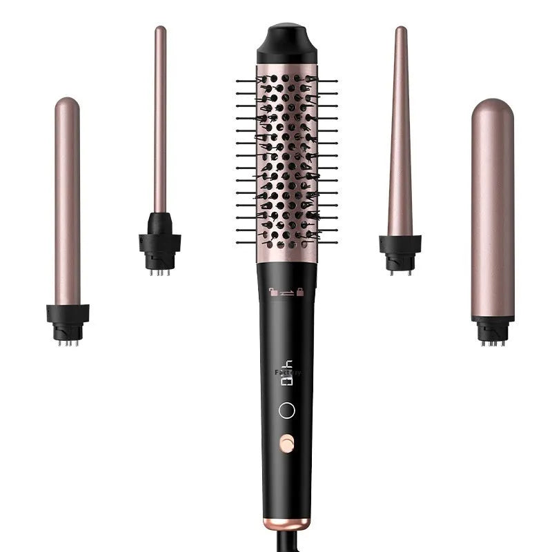Automatic large wave hair curler in rose gold colour with hair bands