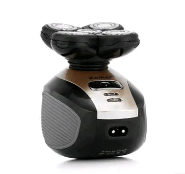 Black men's 5-in-1 rechargeable shaver with ABS body, blade and cutter head, body wash cleaning