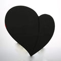 Heart-shaped leather wireless charging mouse pad in red with indicator light and Micro 5pin cable