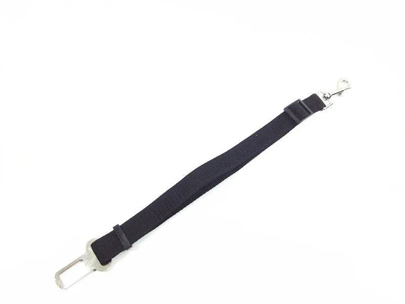 Adjustable dog car safety seat belt restraint in orange, 2.5cm width