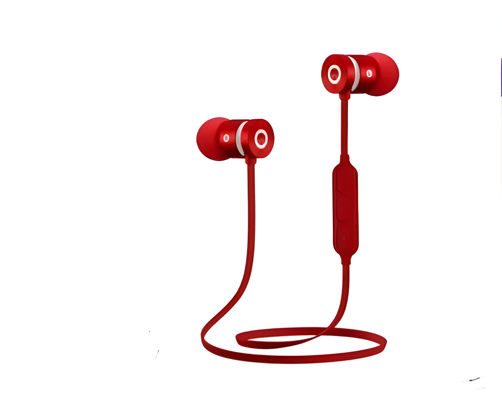 Magnetic neck-mounted Bluetooth headset in Black with in-ear earbuds and 10m wireless range