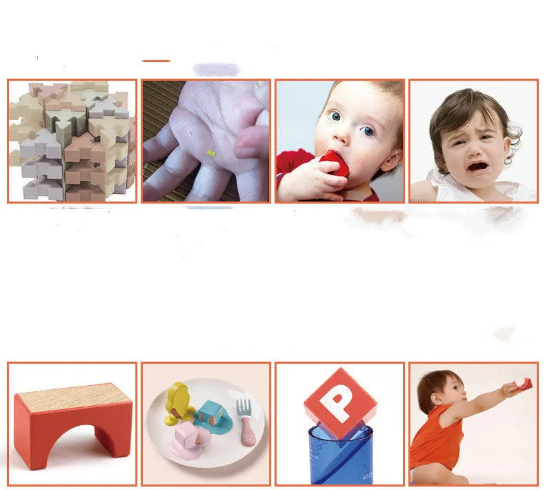 94 beech wood building blocks in a colour box measuring 25.5x7x20cm for children assembly play