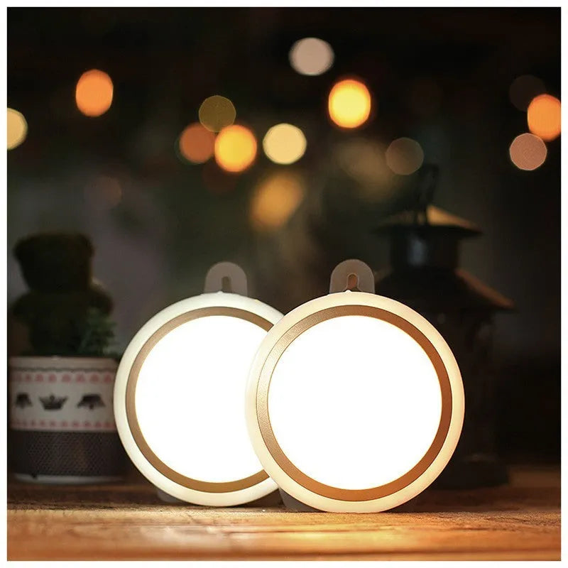 Round white motion sensor LED light unit with a diameter of 80mm