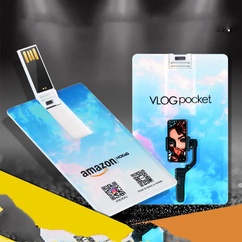 Creative gift USB flash drive business card shape, plastic shell, 10 g, 8.5*5.6mm, USB 2.0.