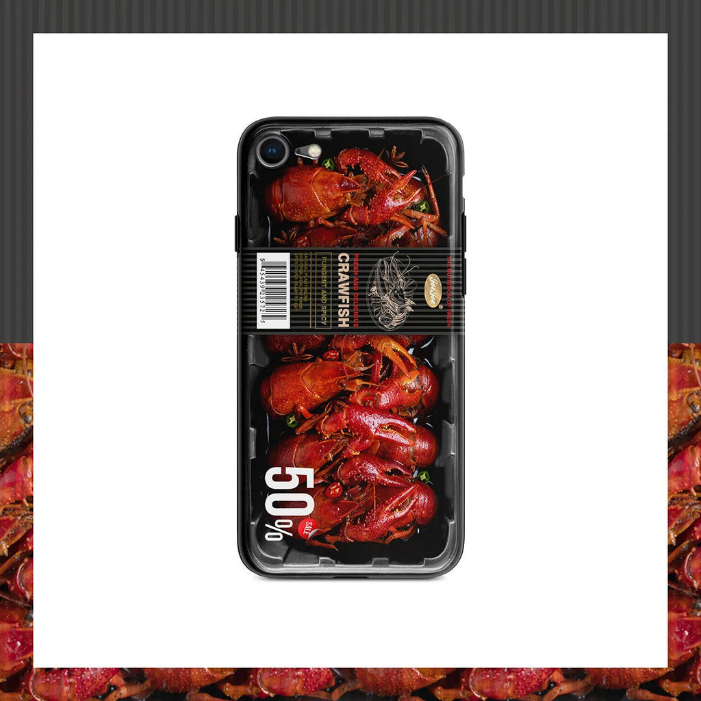 Crayfish phone case in TPU cover texture for iPhone and Huawei models