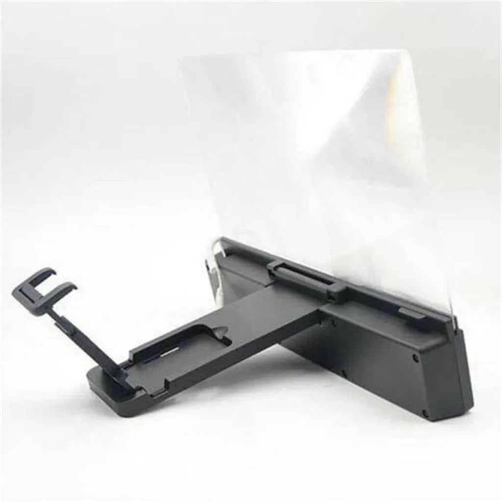 12-inch mobile phone screen amplifier with gooseneck stand and built-in speakers